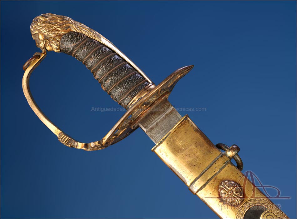 Antiguo Sable Británico Mod. 1803 apara Oficial de Infantería de Flanco