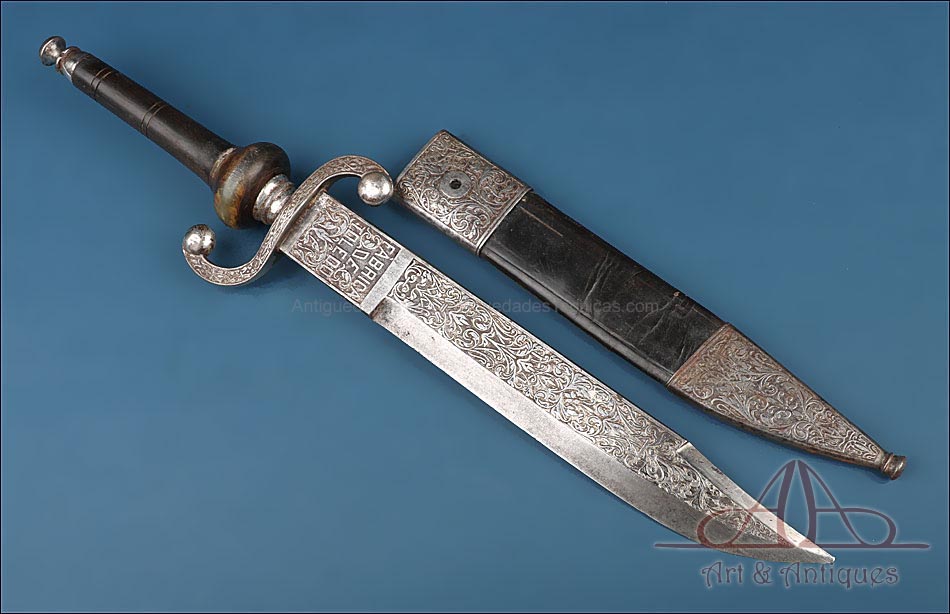 Bayoneta de Taco Española Antigua. Toledo, España, Siglo XIX