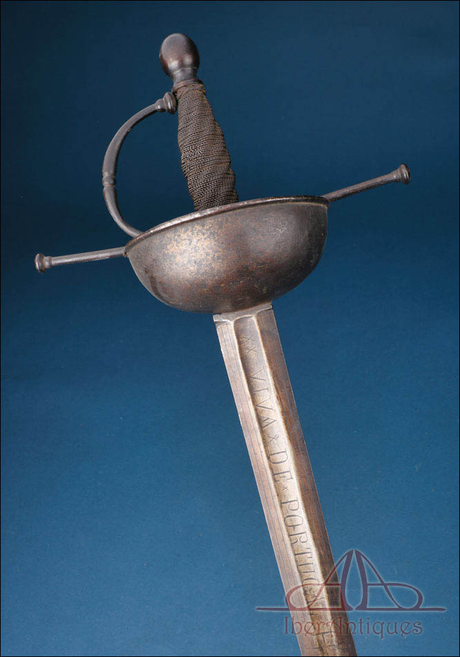 Espada portuguesa de caballería con guarda de taza. Circa 1780