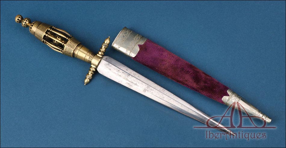 Antiguo cuchillo español de farolillos de Albacete del siglo XIX