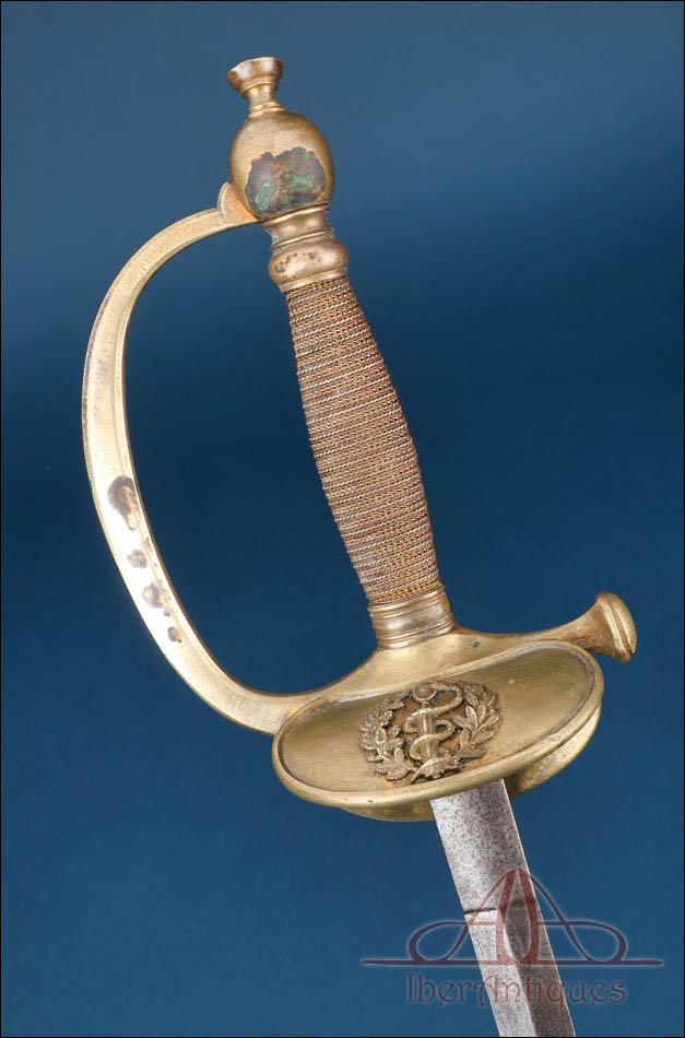 Antigua espada de oficial subalterno de sanidad. Modelo 1872. Francia,  circa 1880