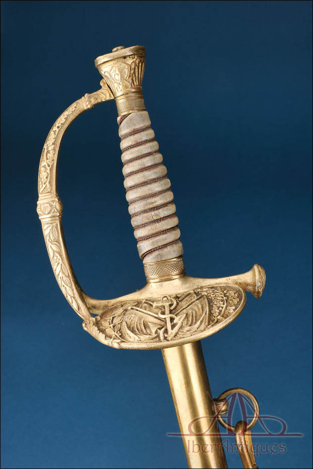 Antigua Espada de Oficial Superior de la Marina Modelo 1837. Francia