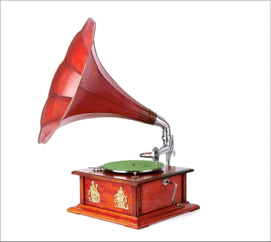 Antiguo Gramófono de Trompeta de Europa Central. Circa 1915