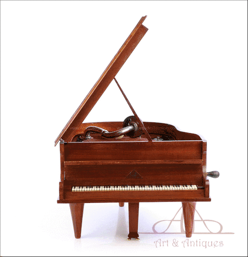 Antiguo Gramófono Standard Mélodie en Forma de Piano. Francia, Circa 1930