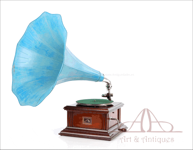 Gramófono Antiguo La Voz de Su Amo. Caoba. Francia, 1925