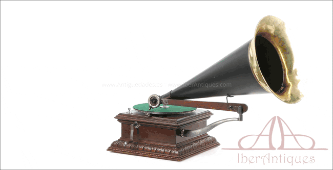Antiguo Gramófono His Masters Voice Monarch Style 11, Inglaterra, 1903
