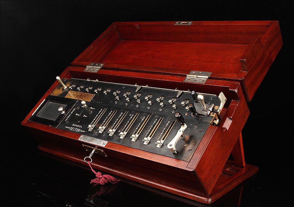 aritmómetro, calculadora antigua,Bunzel-Delton, Gottfried Leibniz
