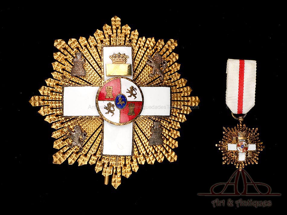 Gran Cruz de la Orden del Mérito Militar. Distintivo Blanco más Miniatura. España