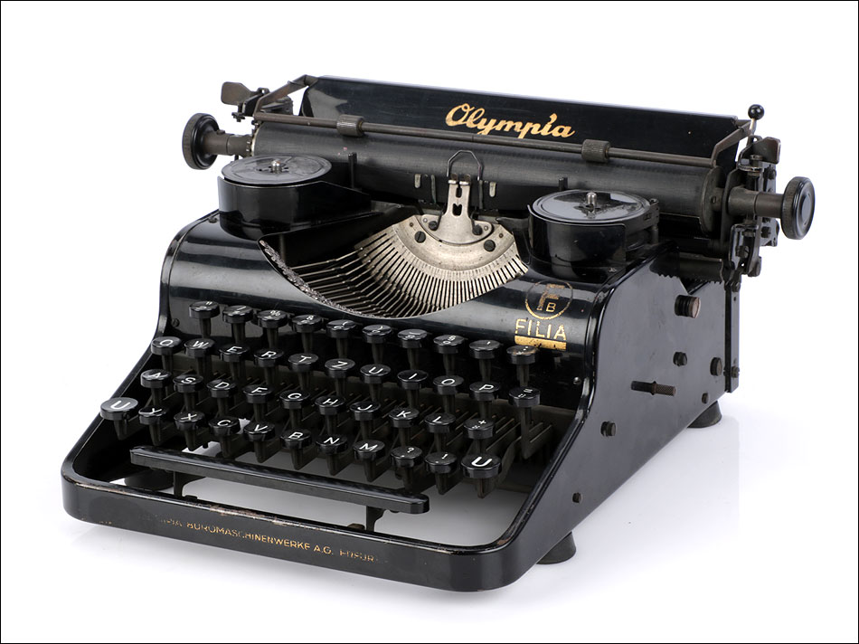 Antigua Máquina de Escribir Olympia Filia B. Alemania, 1937