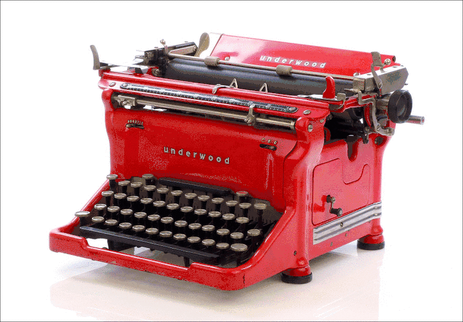 Máquina de Escribir Underwood 5 Roja. Circa 1930