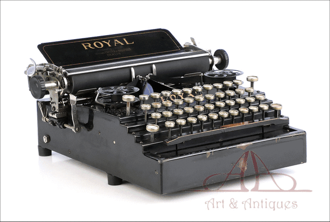 Antigua Máquina de Escribir Royal Mod. 5. Inglaterra, 1910