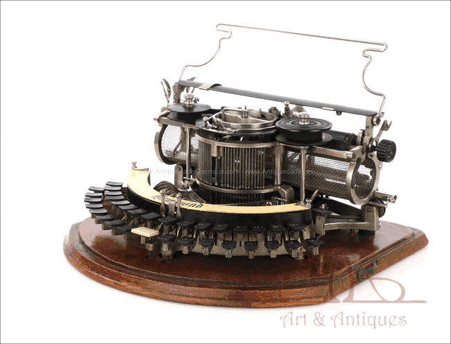 Máquina de Escribir Antigua Hammond 12 . Teclado Curvo. USA, 1905