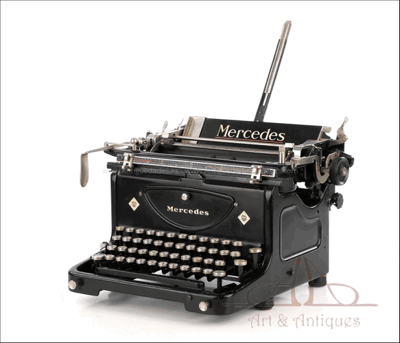 Máquina de Escribir Mercedes Antigua. Alemania, c. 1930
