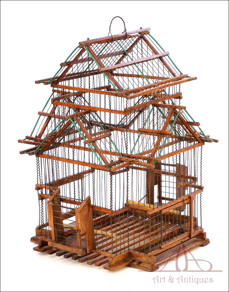 Pajarera Antigua o Jaula Para Pájaros. España, Circa 1940