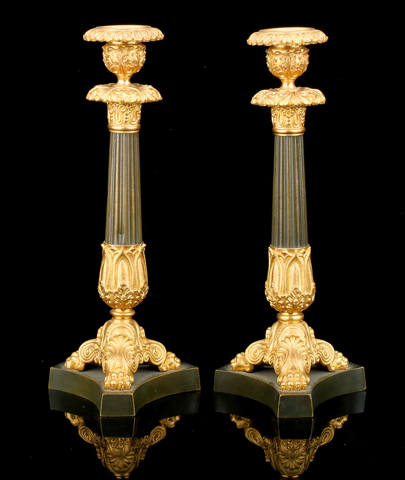 Candeleros Antiguos de Bronce