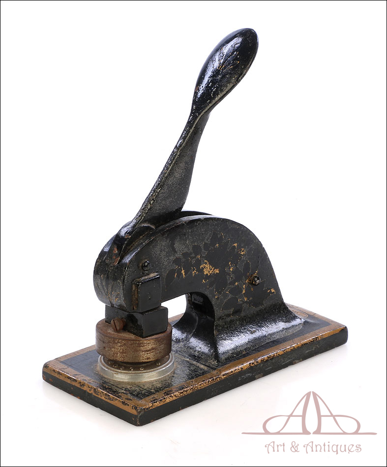 Antiguo Sello Seco. Inglaterra, Circa 1900. Funcionando