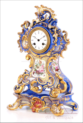 Antiguo Reloj de Porcelana Viejo París. Funciona. Francia, Circa 1840
