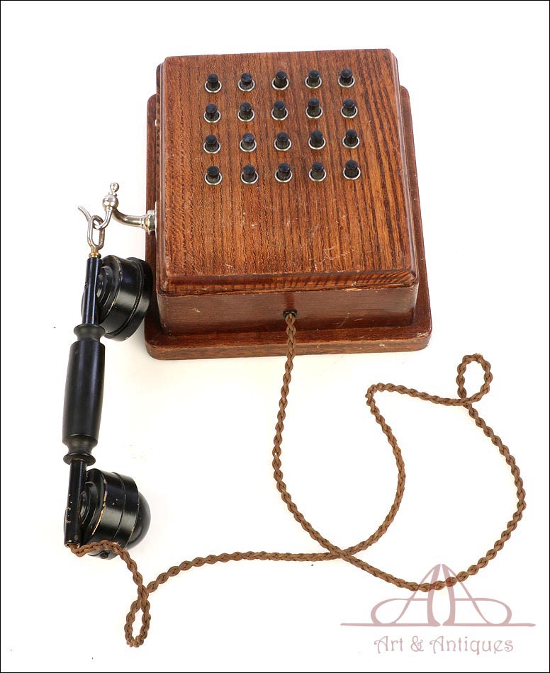 Antiguo Teléfono Comunicador Interno. Completo. Circa 1900