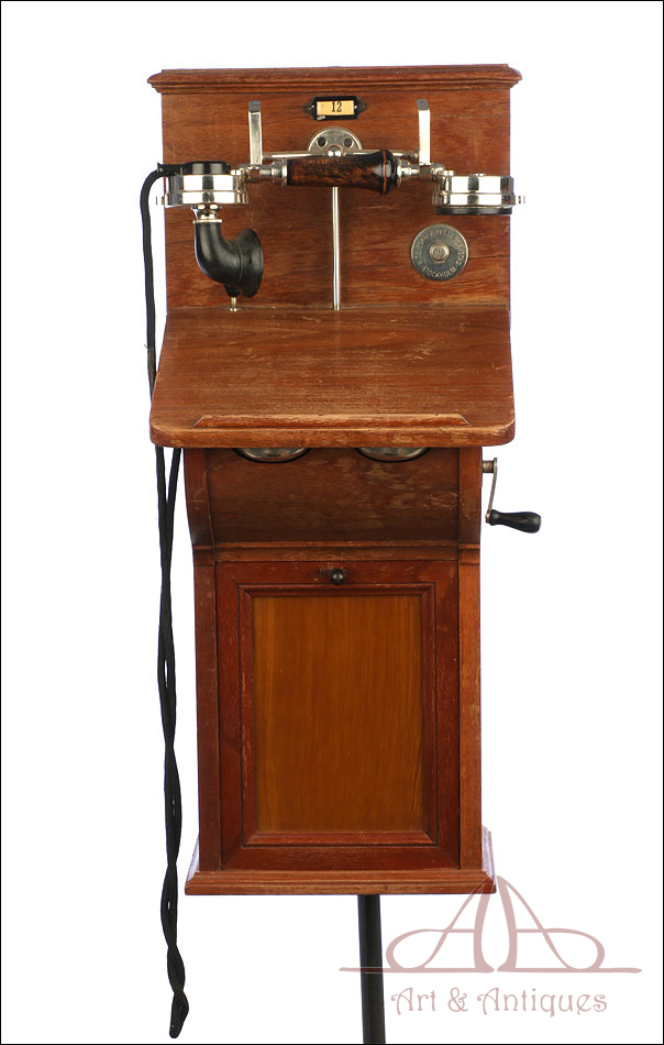 Teléfono de Pared Ericsson Antiguo. Suecia, Circa 1910