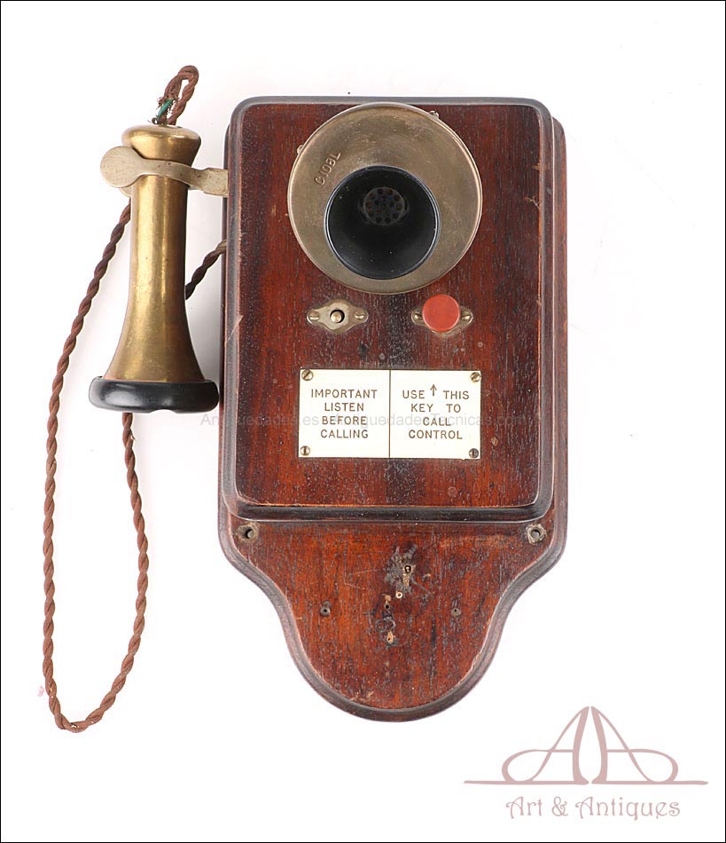 Teléfono Intercomunicador Antiguo Inglés. Inglaterra, Circa 1920